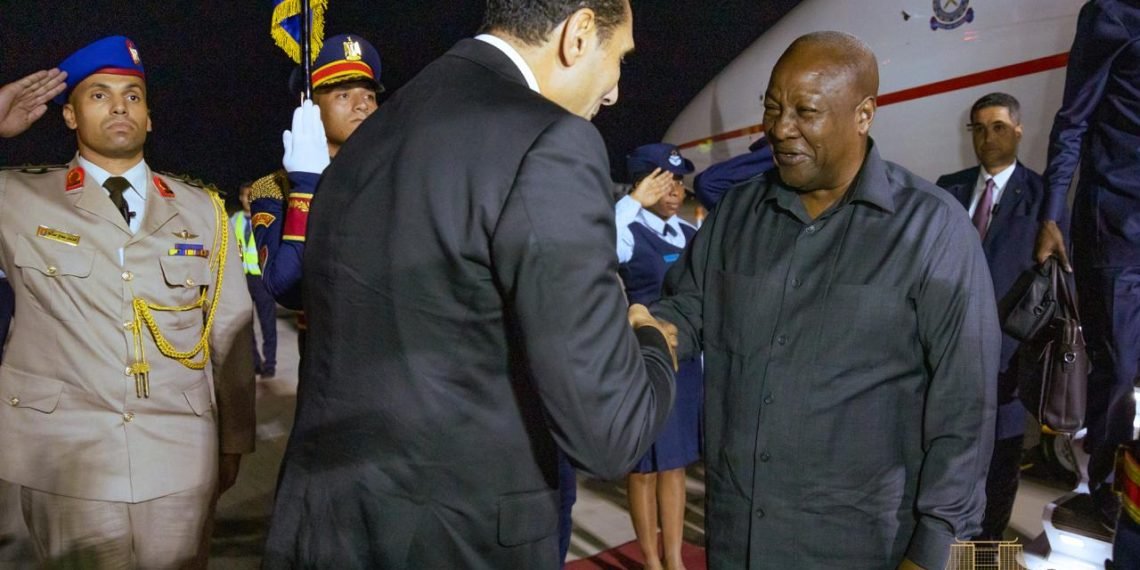 Mahama arrives in Egypt for AU Mid-Year Summit