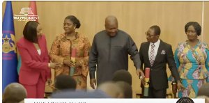 ‘Move to my right - the moment Mahama redirected Jean Mensah during photo session